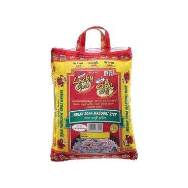 Gbr Lucky Gold Sona Masoori Rice, 5Kg, 8 Pieces Per Carton